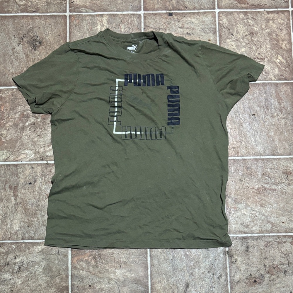 Puma Men's Dark Green Graphic Tee
